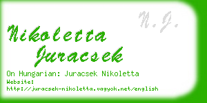 nikoletta juracsek business card